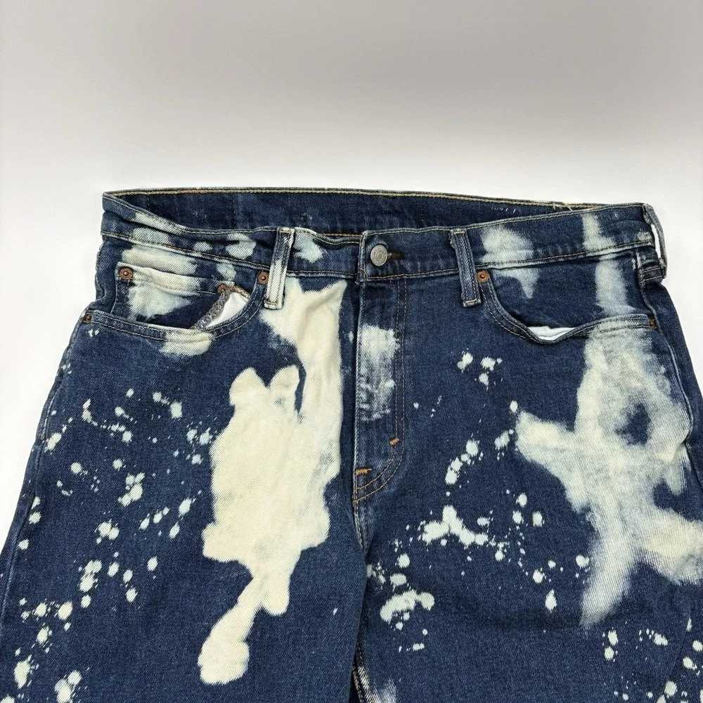 Levi's 541 Athletic Taper Jeans Mens 34x34 Blue Denim Custom Bleach Splash Dye